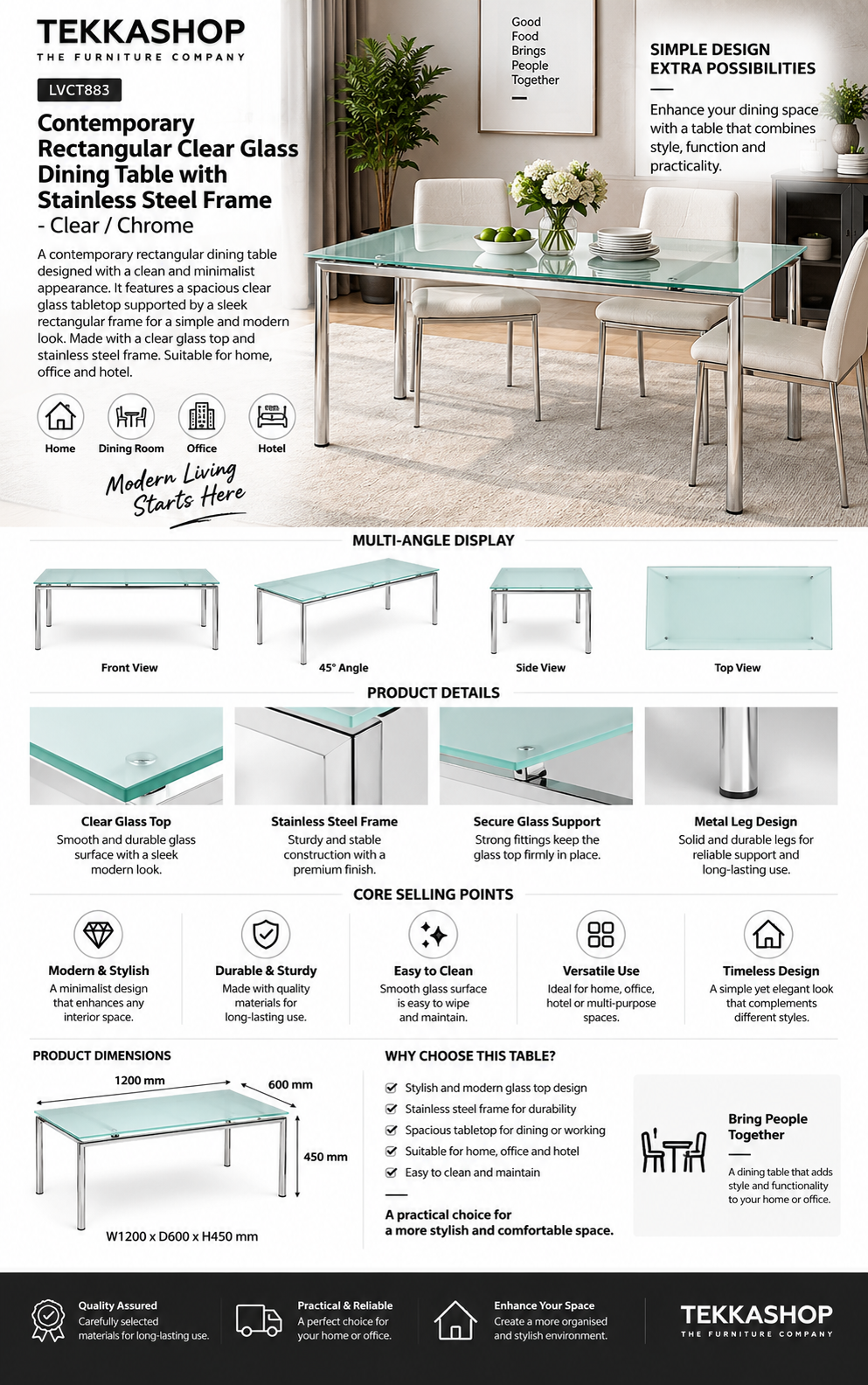 rectangular glass coffee table
