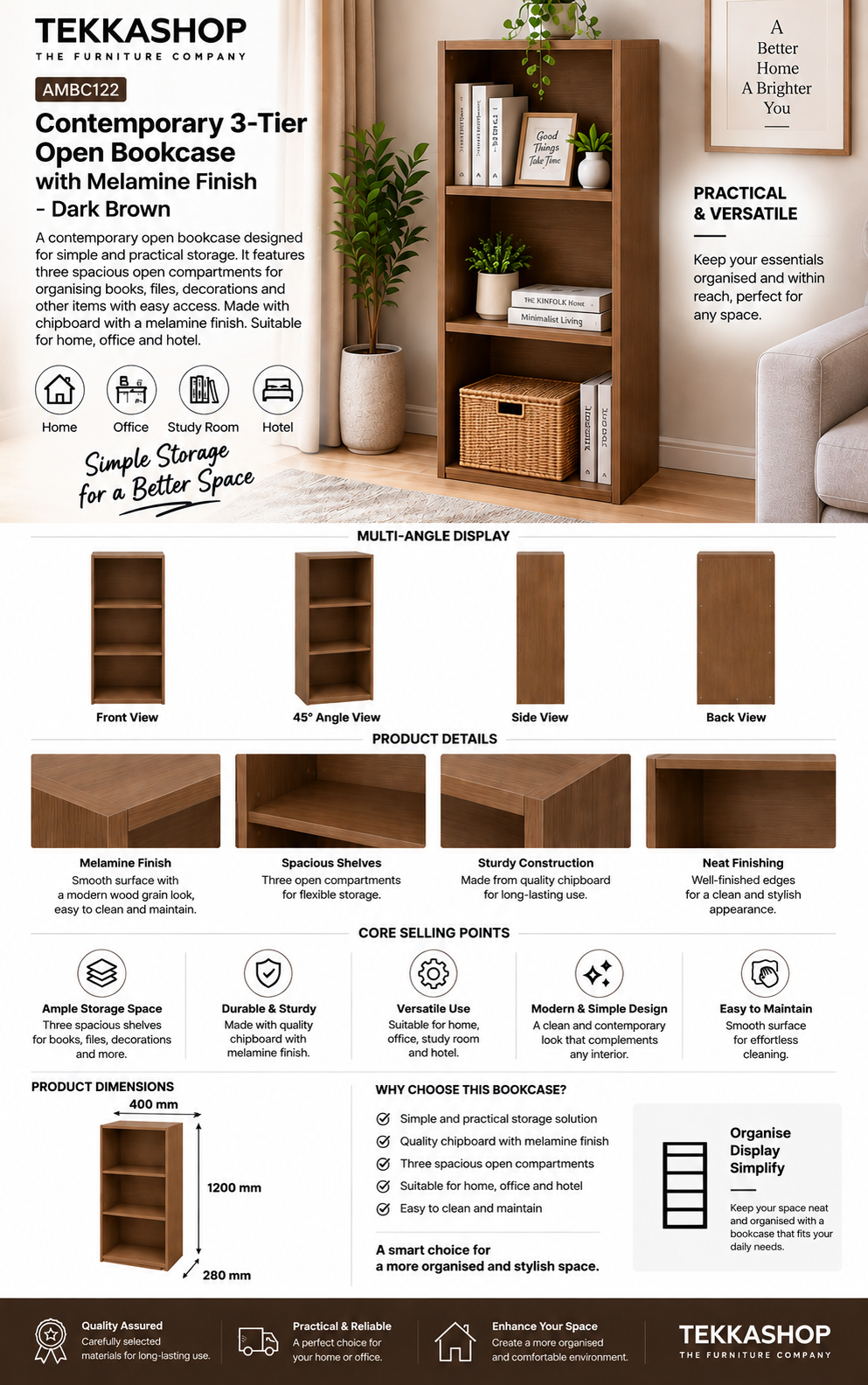 open bookcase