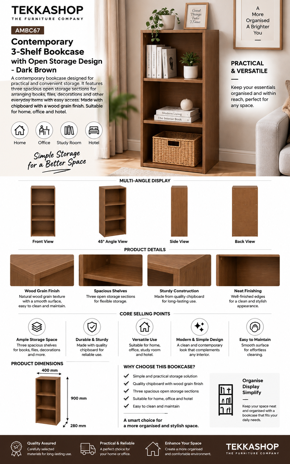 open bookcase