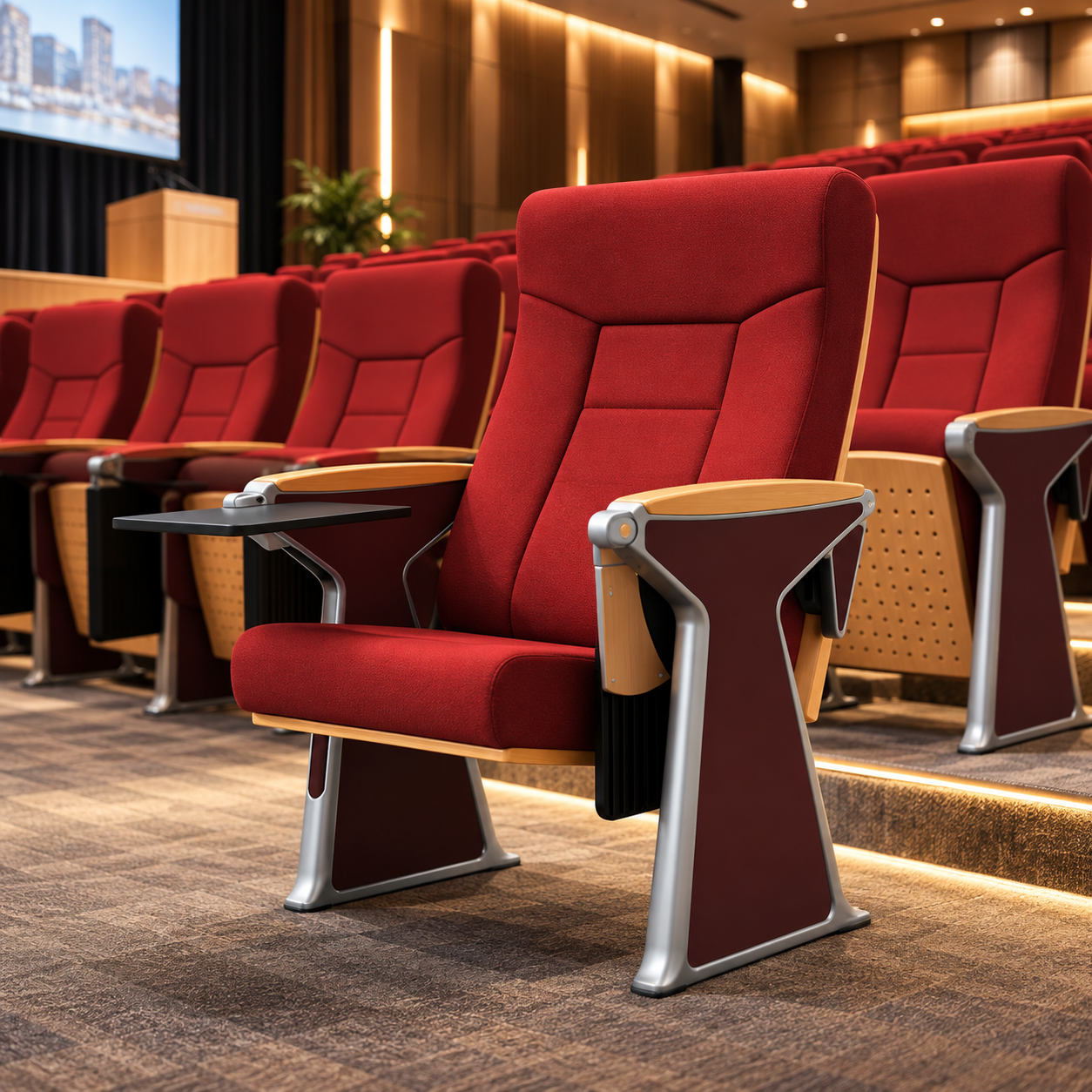 V-Shape Metal Leg Auditorium Movie Chair