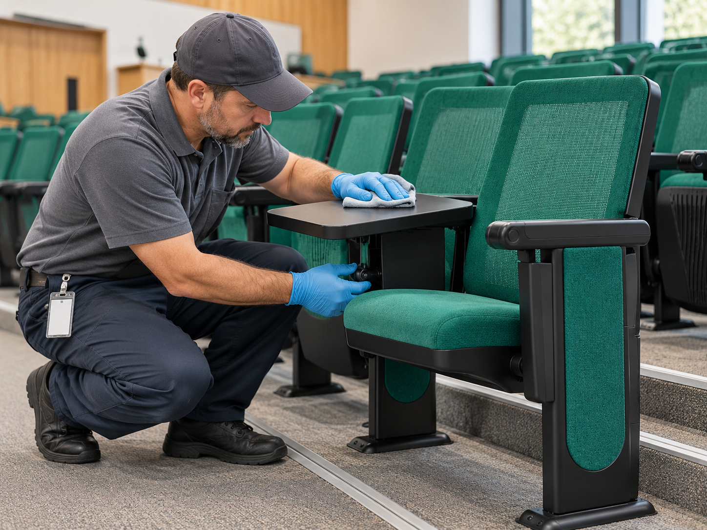 Lecture hall seating sightline planning for tiered rows