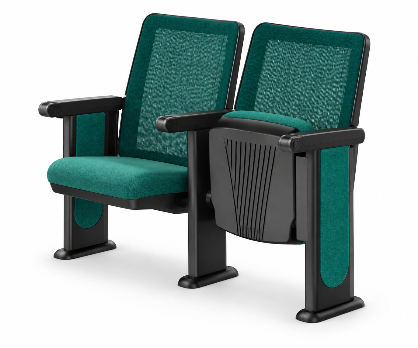 Tekkashop STAC1203 Elite Auditorium Seating Chair With Writing Tablet Fabric Upholstered Lecture Hall Training Room Seat (pre-order)