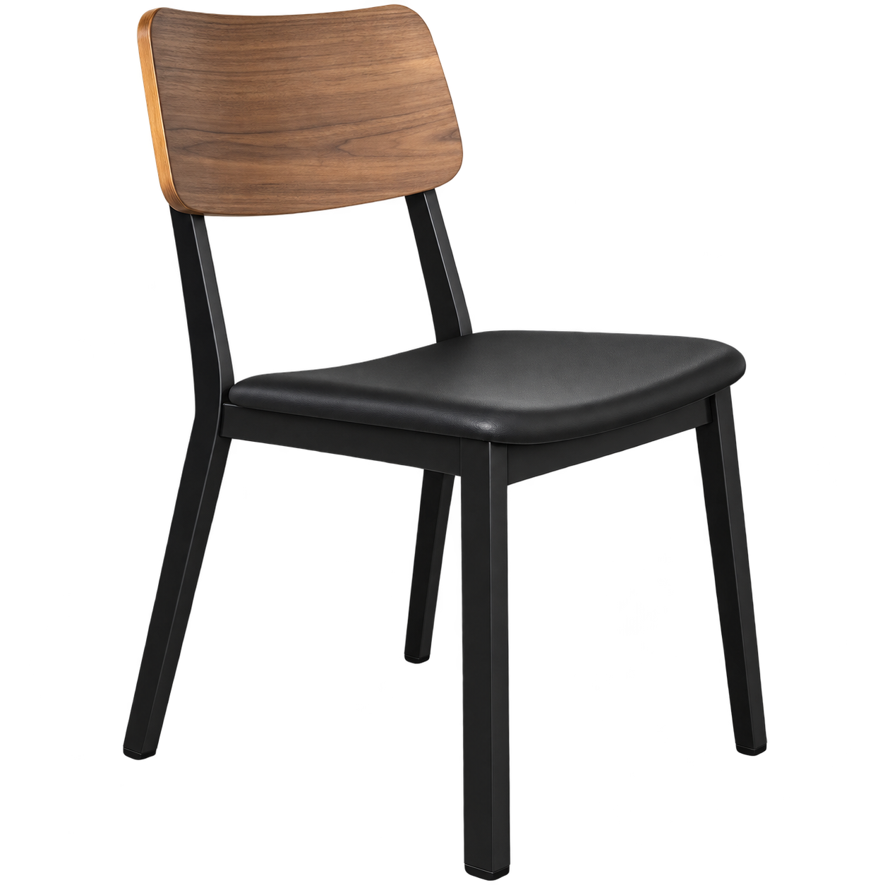 Tekkashop SICD625 Classic Plain Style Duo Color Design Wooden Backrest Panel Metal Seat and Frame Dining Chair