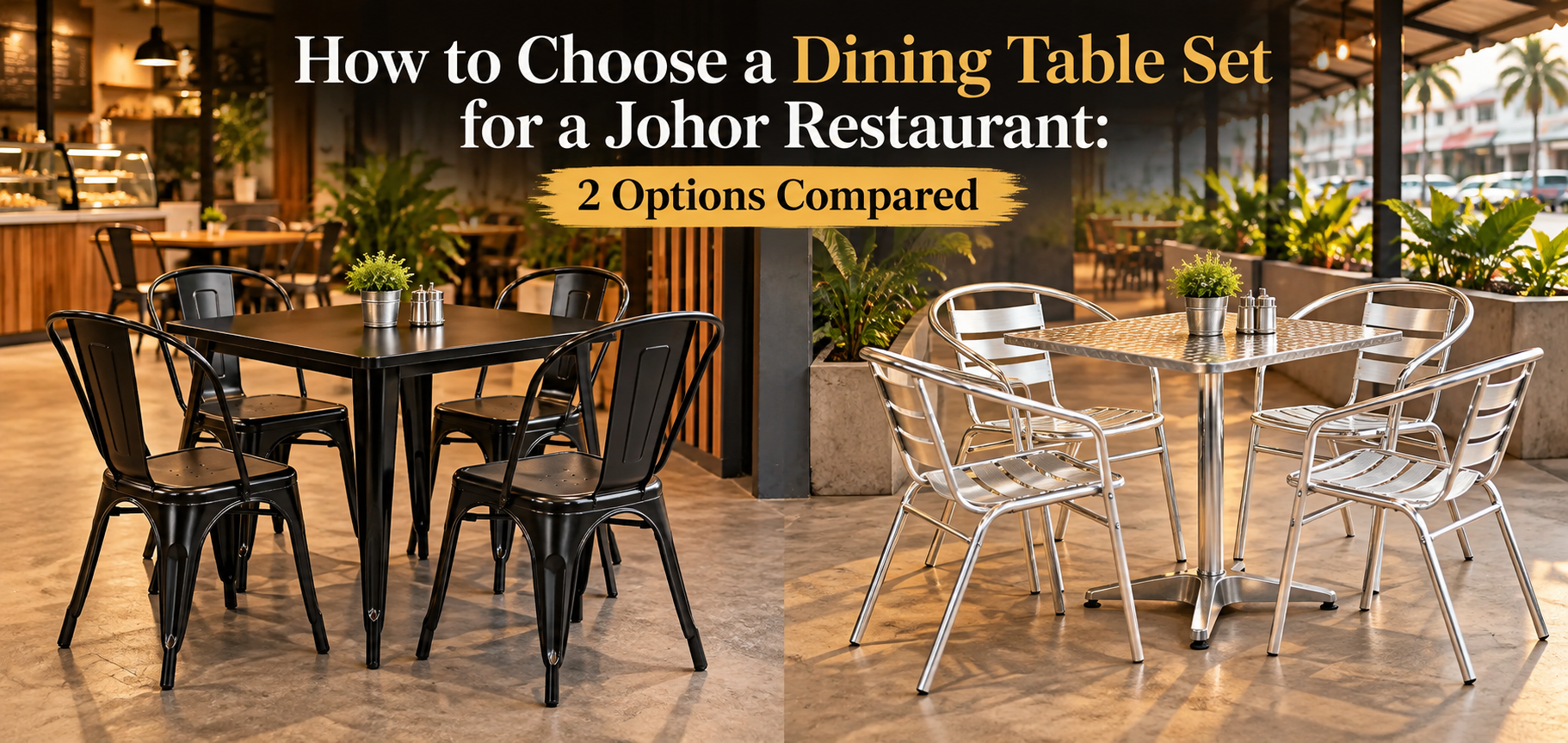 How to Choose a Dining Table Set for a Johor Restaurant: 2 Options Compared