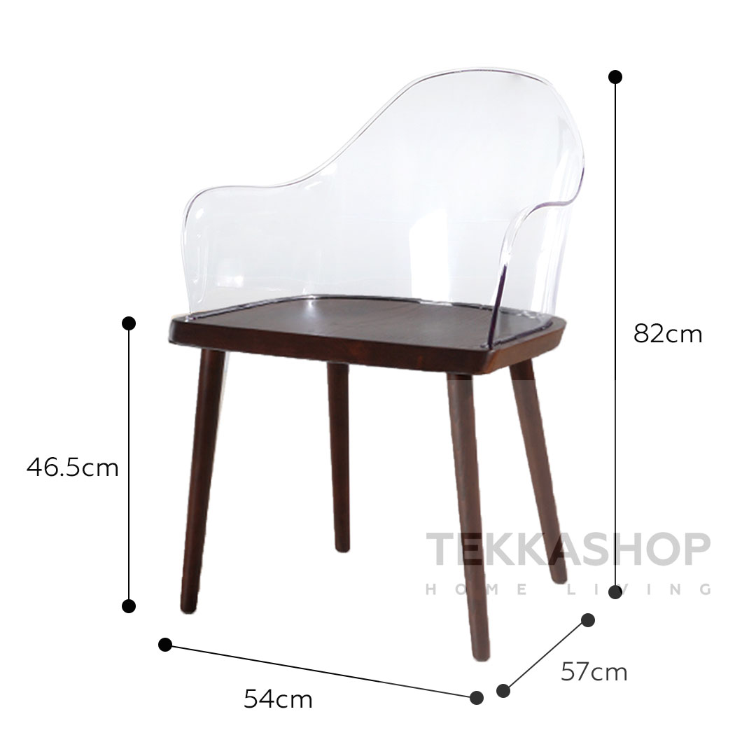 Acrylic chair 2025 with wooden legs