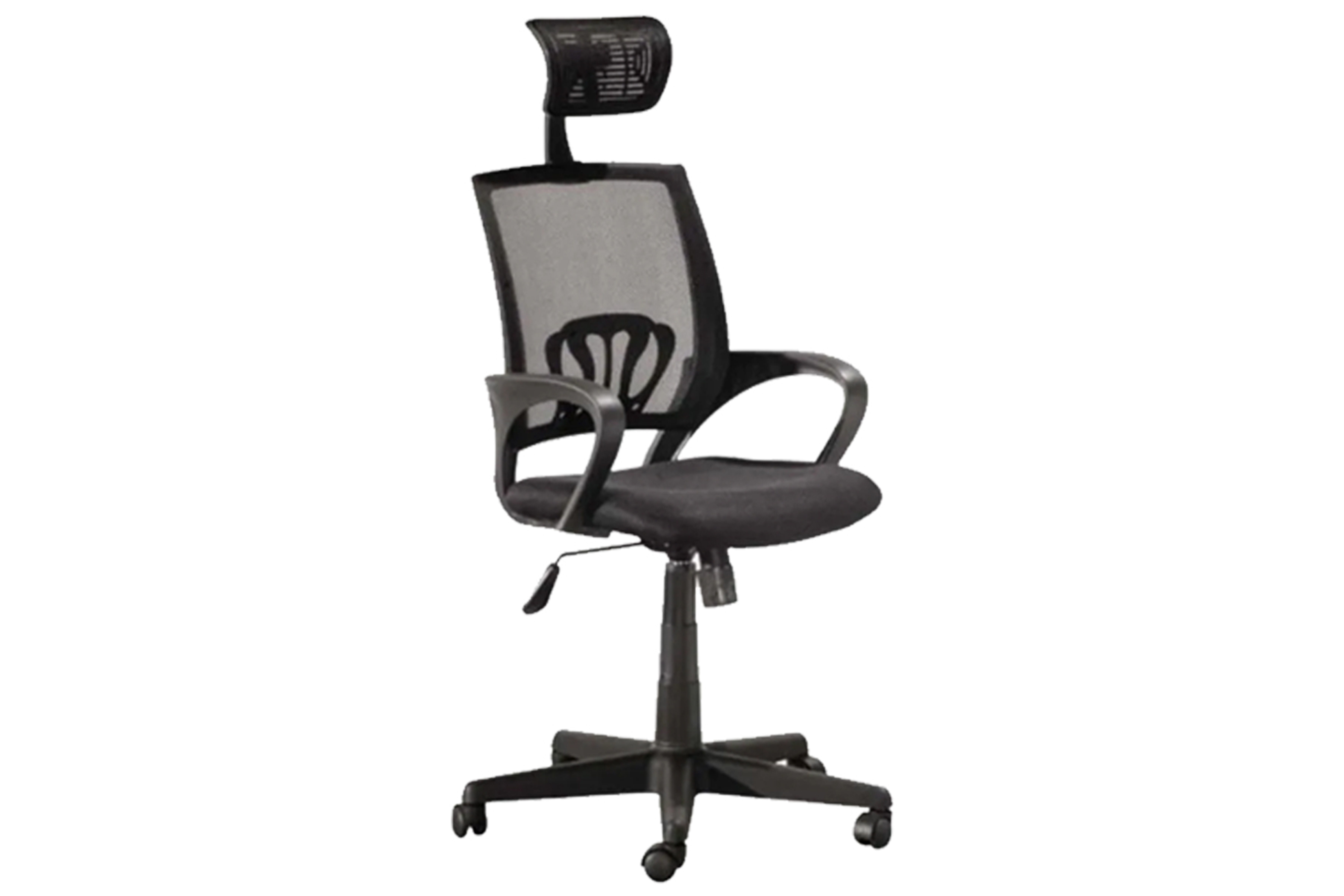 Ergonomic Reclinable Mesh Office Chair with Head and Armrest - Black