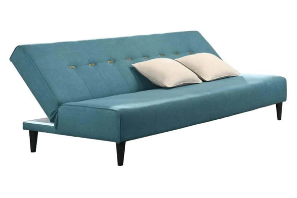 Tekkashop FDSB1364B  Modern Style Foldable 3 Seater Sofa Bed with 2 Pillow - Blue