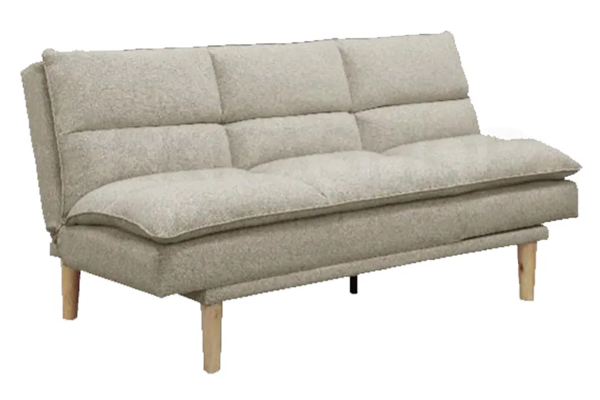 AHSB4322GY Cotton Linen Fabric Pillow Cushion Convertible 2.5 Seater Sofa Bed - Grey