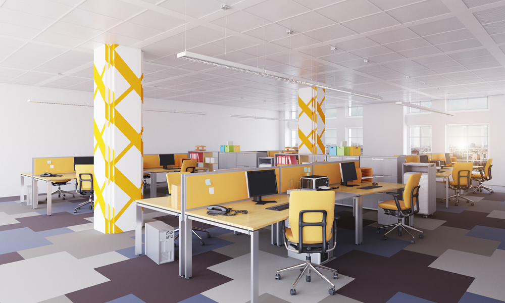 bright colour office interior design