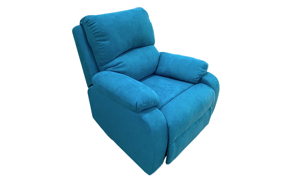 Blue Fabric Recliner Sofa
