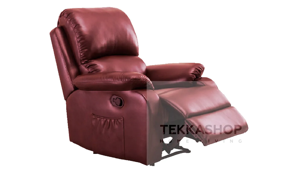 Single Seater Red Leather Recliner Sofa