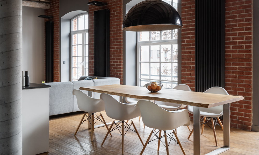 White minimalist dining table