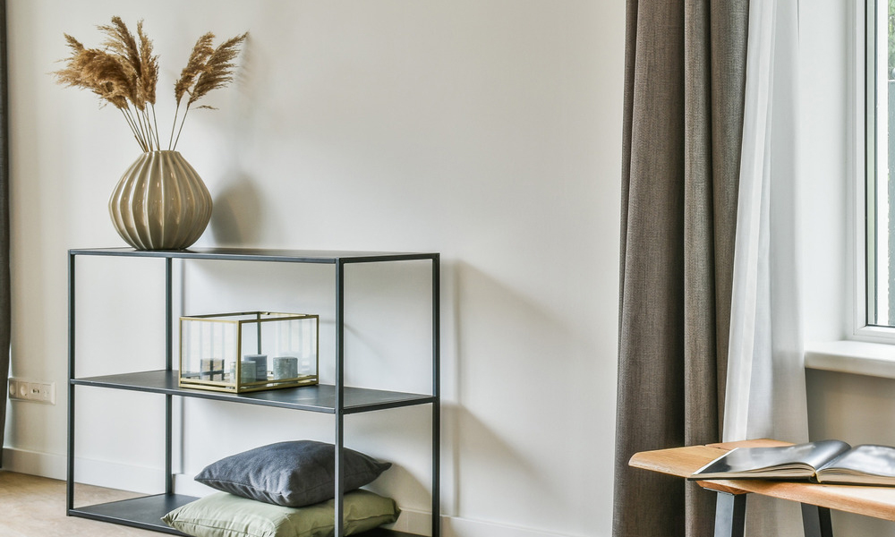 Steel frames console table in living room