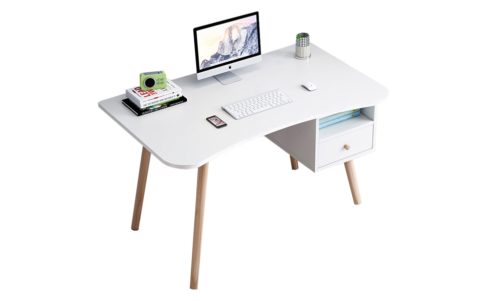 White modern minimalist study desk 