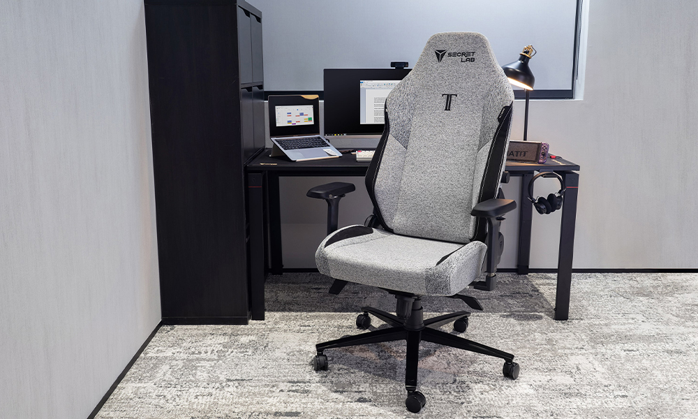 Secretlab gaming chair in grey fabric