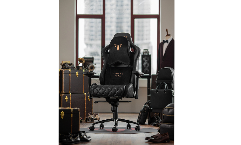 Tomaz black leather gaming chair