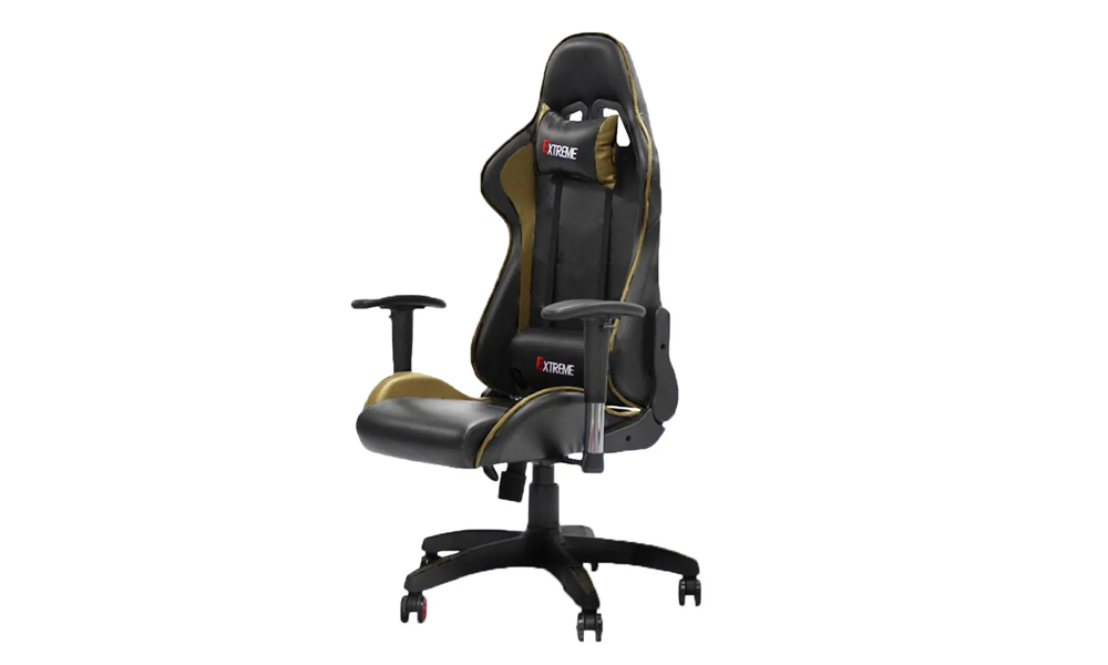 Tekkashop black leather gaming chair high backrest