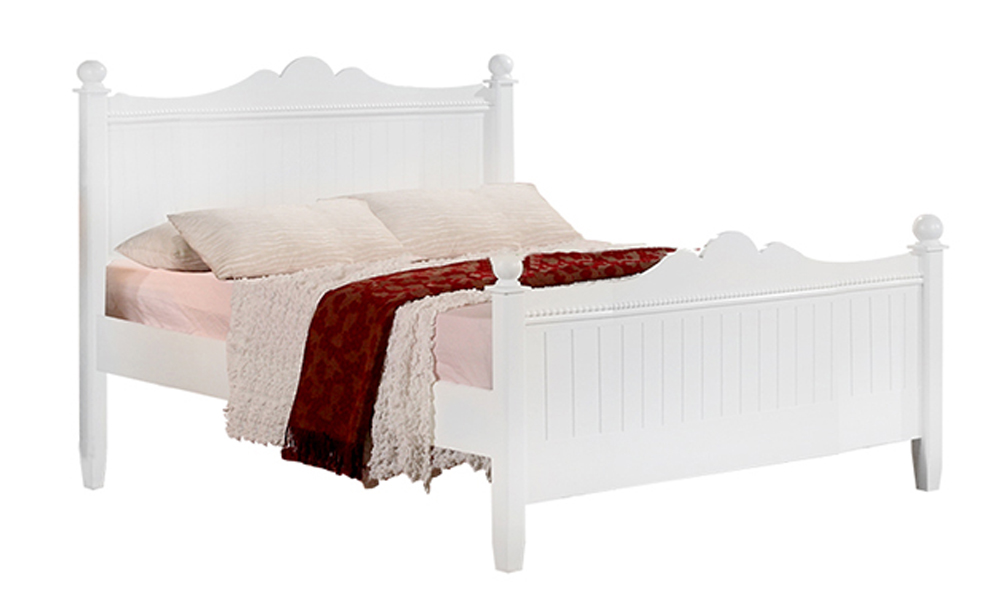 Snoozeland white Princess Queen bed frame 