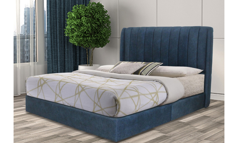 Lavino blue velvet bedframe