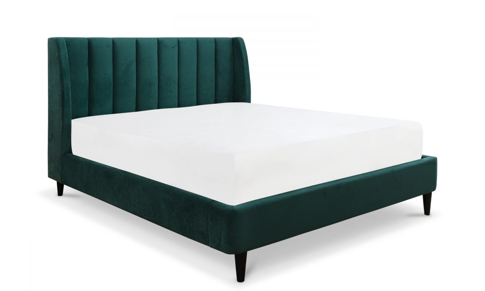 Ruma Adrian Velvet Emerald bedframe