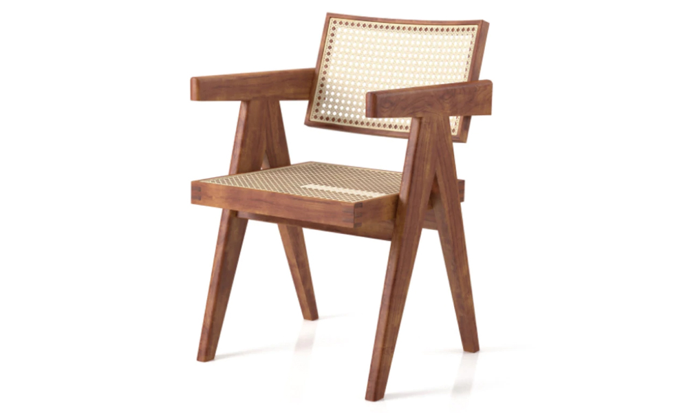 Tabula Rasa Chandi rattan dining chair with V-shaped legs