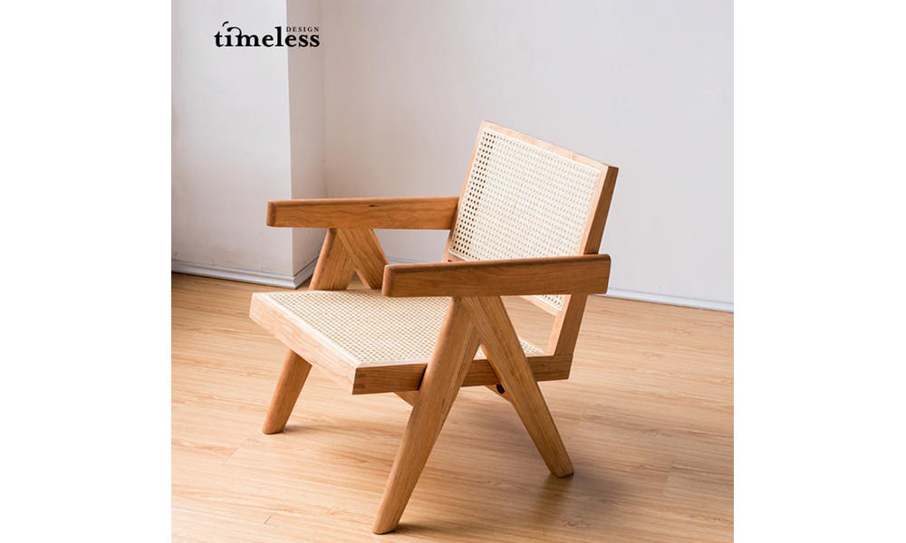 Timeless Design soft brown modern aesthetic rattan chair