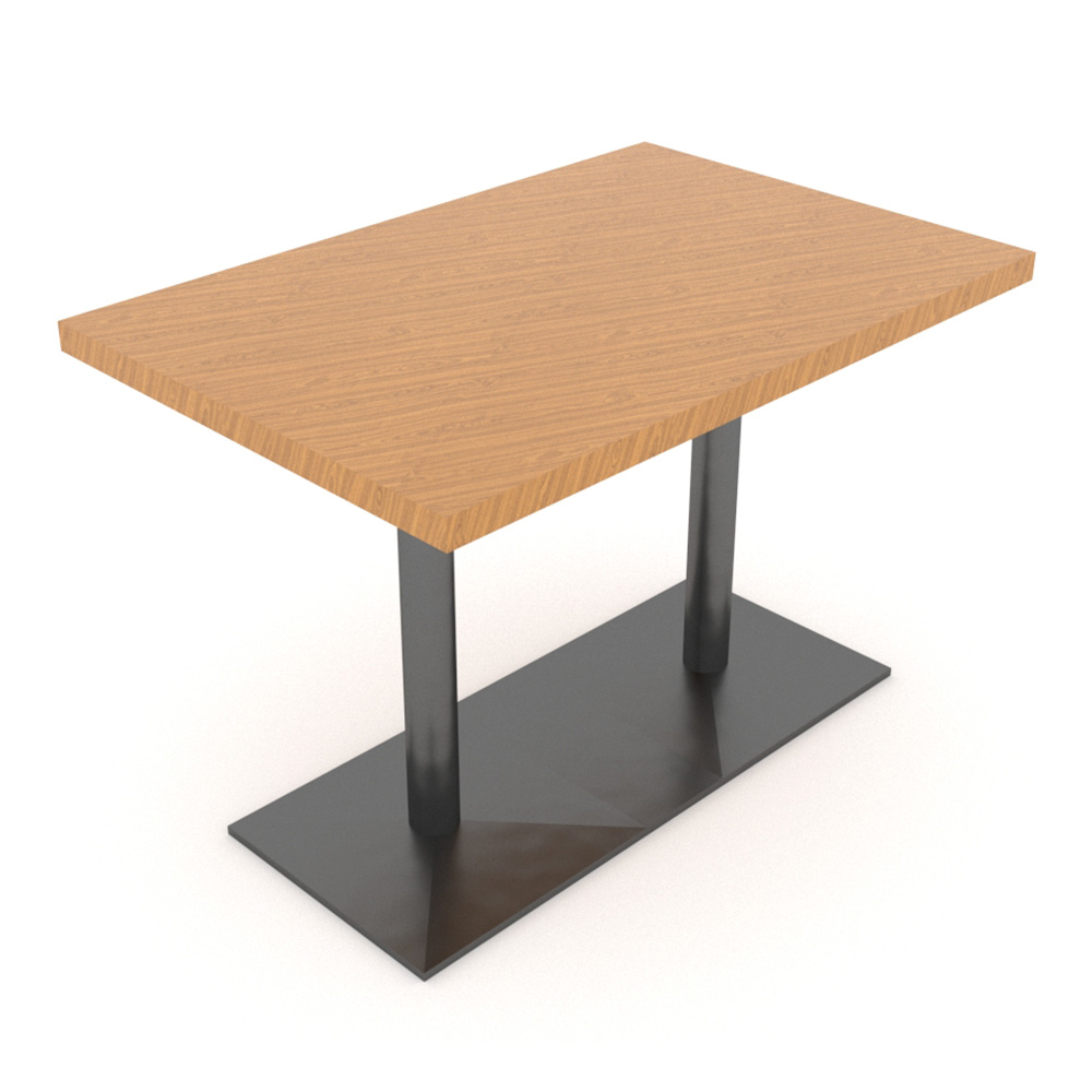 Restaurant Furniture Rectangular Table with Metal Leg