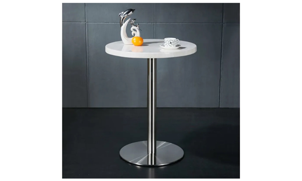 Modern Stainless-Steel Round Base Bar Table