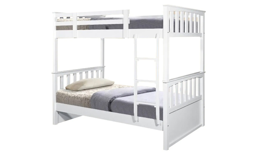 Tekkashop MXBF3481WH Natural Wooden Super Single Double Decker