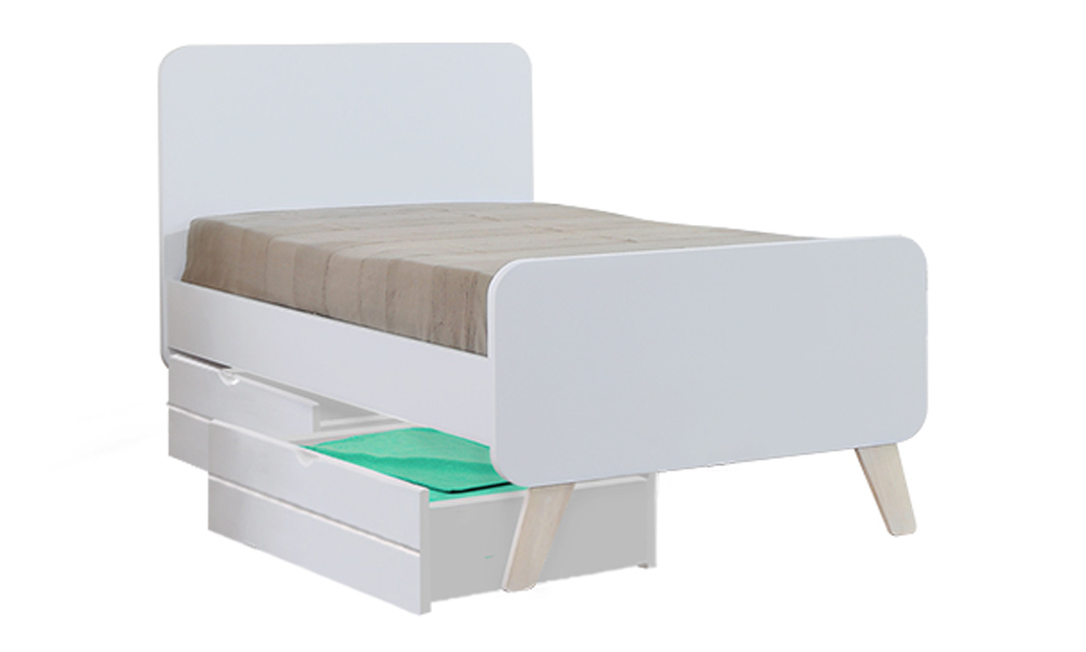 Snoozeland Oslo Super Single Bed Frame With 2 Short Drawers
