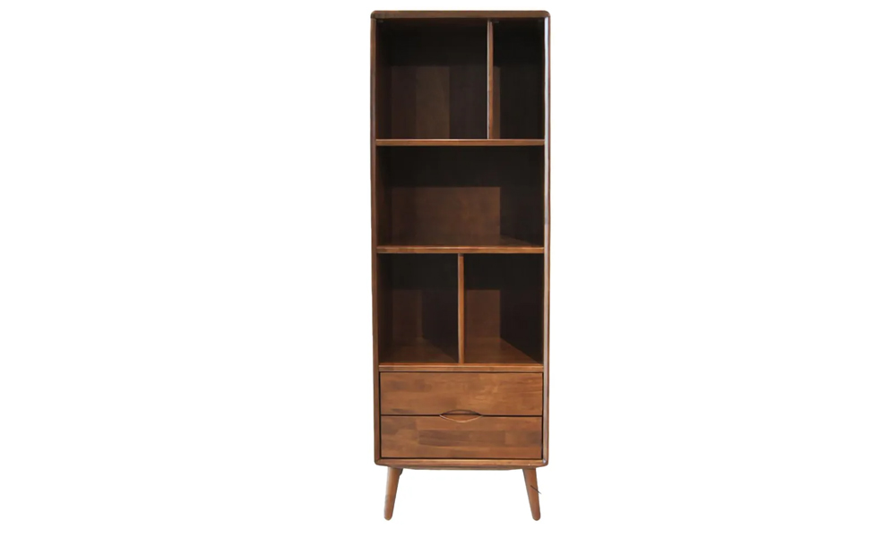 Tekkashop KZBS2165BR Vintage and Classic Beauty Style Particle Wood Bookshelf with 2 Drawers