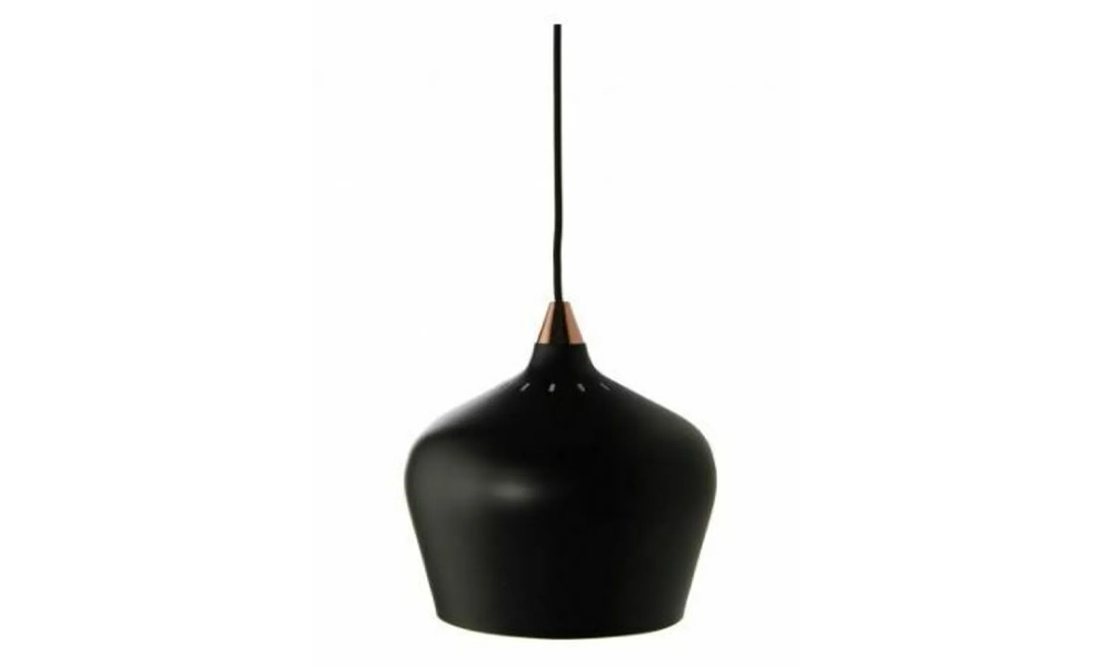 Tekkashop FDPL0566MB Simple Designer Style High Quality Copper Curve Pendant Lamp (CE)-Matt Black (250Ø)