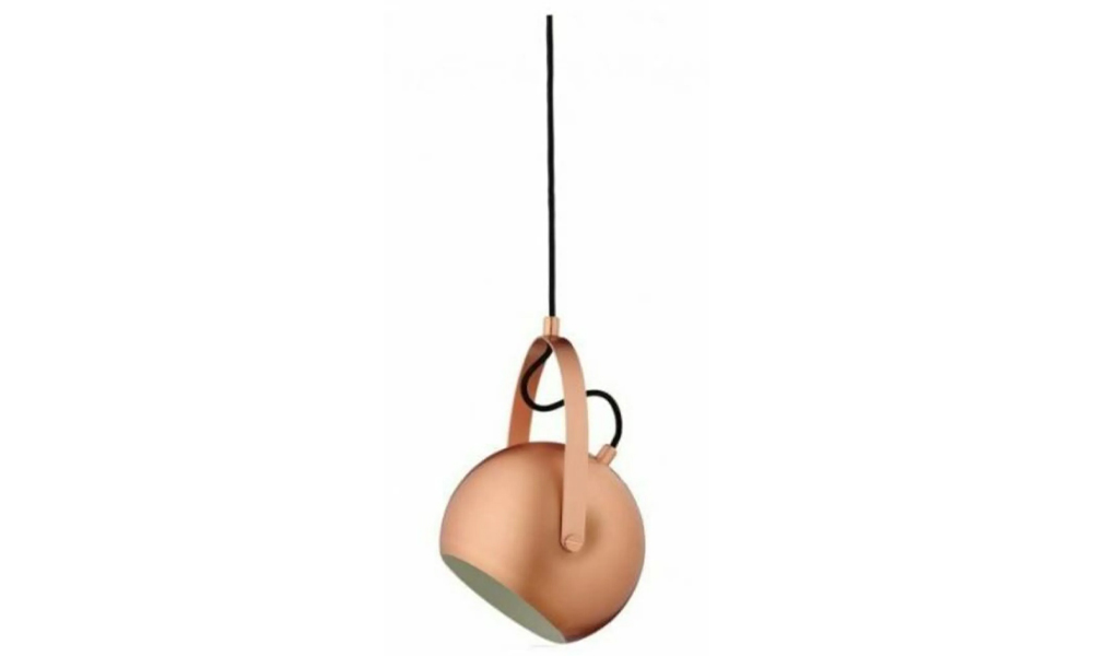 Tekkashop FDPL0566RG Modern Designer Glossy Copper Handle And High Quality Round Pendant Lamp-Rose Gold (CE) (Ø180 mm)