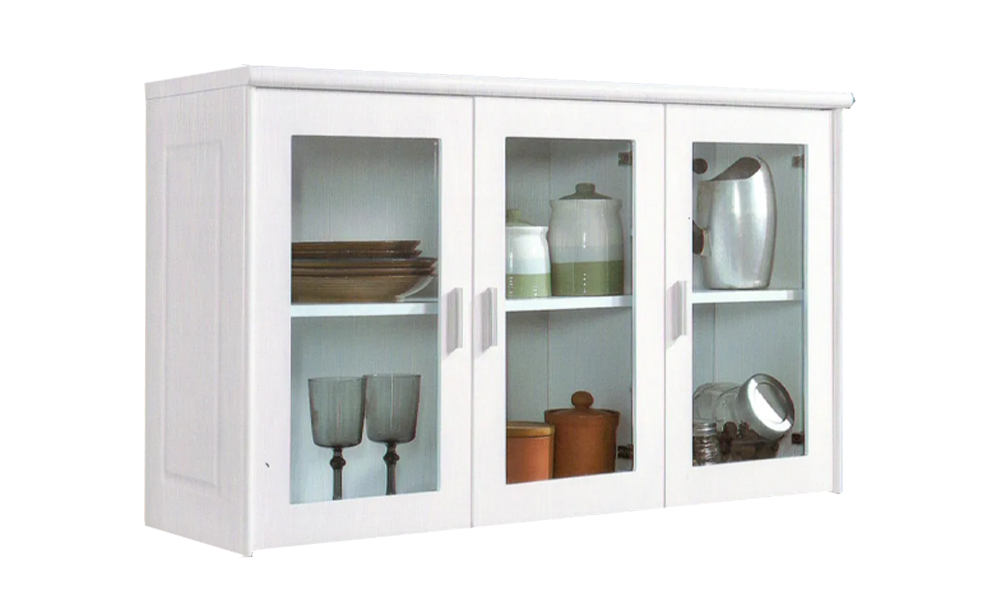 Tekkashop FDKC1433WH Modern Style MDF Rectangular Top (W114cm) Kitchen Cabinet in White