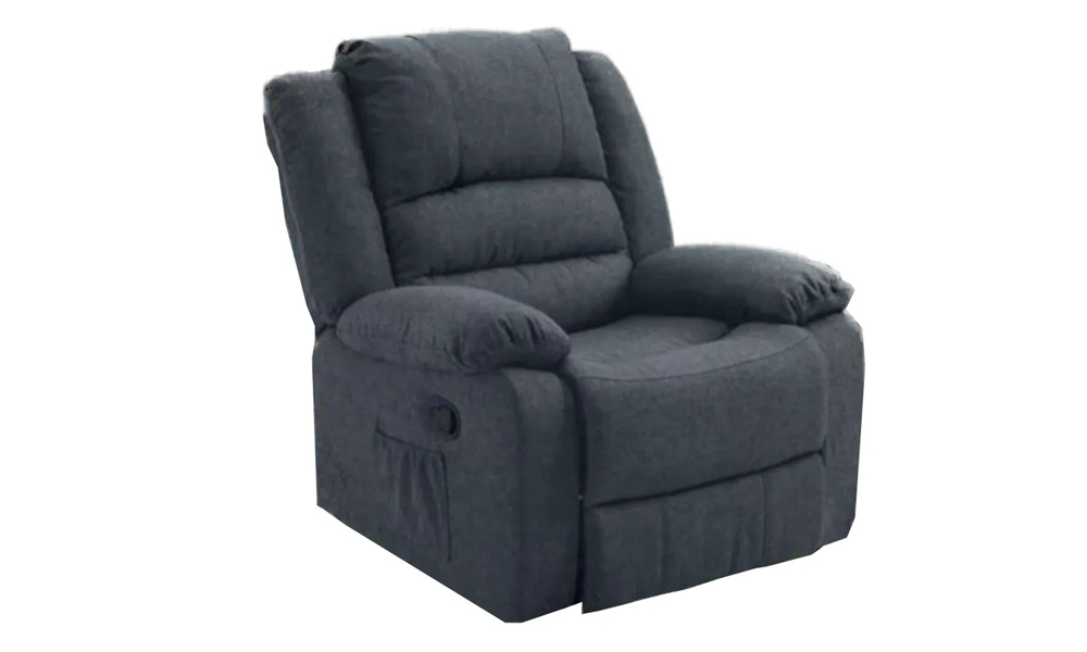 Tekkashop FDRC1767GY Modern Style Fabric Cushion Single Seater Recliner 