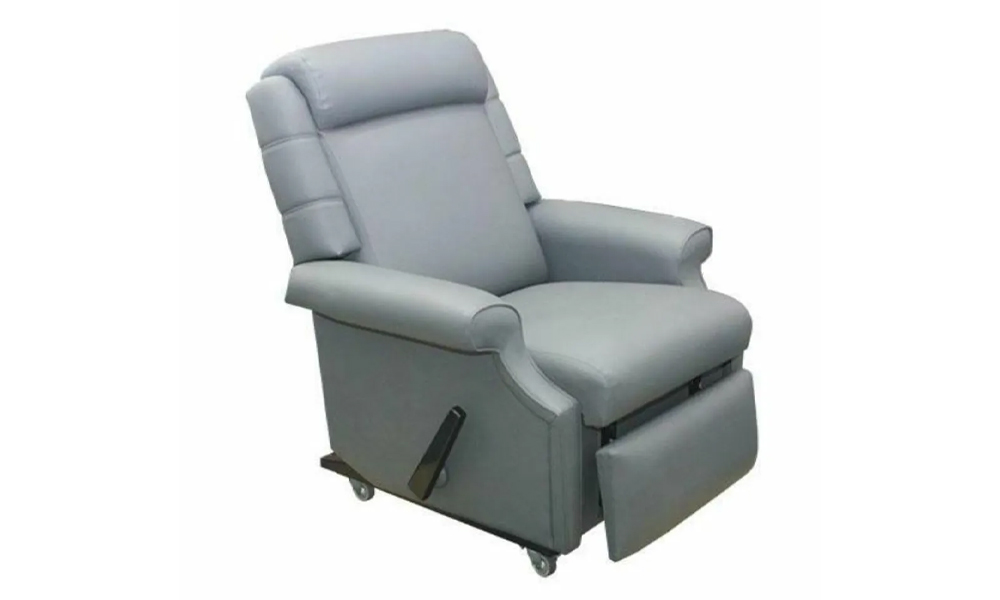 Tekkashop IARC3300GR Manual Adult Hospital Reclining Chair with Levered Leg Rest