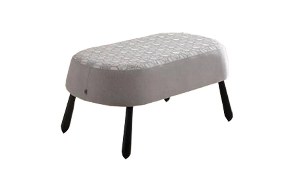 Tekkashop FDST995GY Minimalistic Style Comfy Cushion Seat Small Stool Bench with Wooden Leg