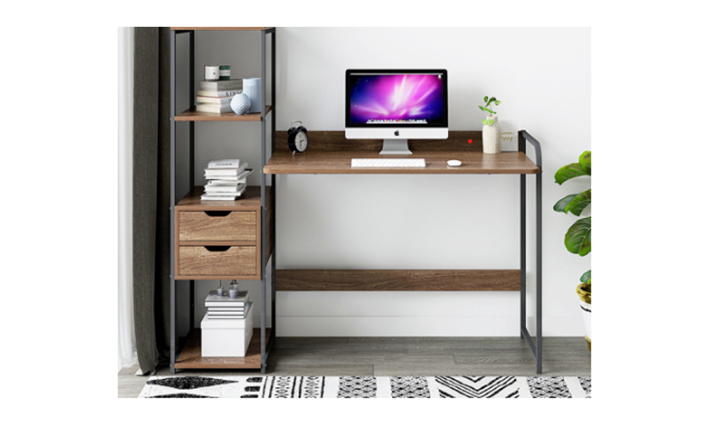 Odoso B2628 Desktop Desk with Attached Multipurpose Shelf 