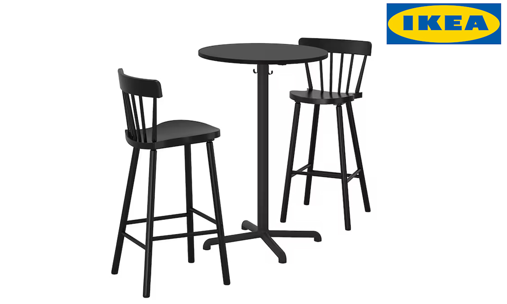 STENSELE / NORRARYD Ikea Black Bar Table and Chair