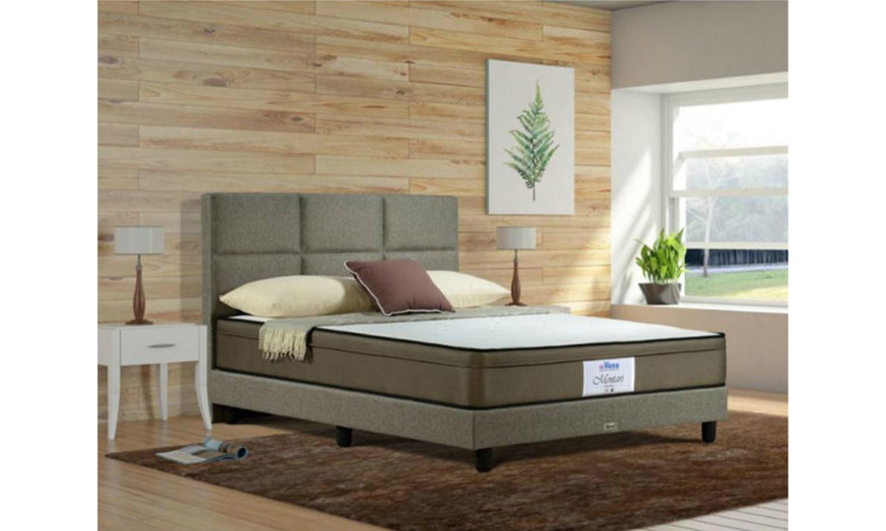 Vono VNMT1665 Medium Firm Orthomax Spring Pu Foam Non Flip EuroTop Design Mattress Bedframe