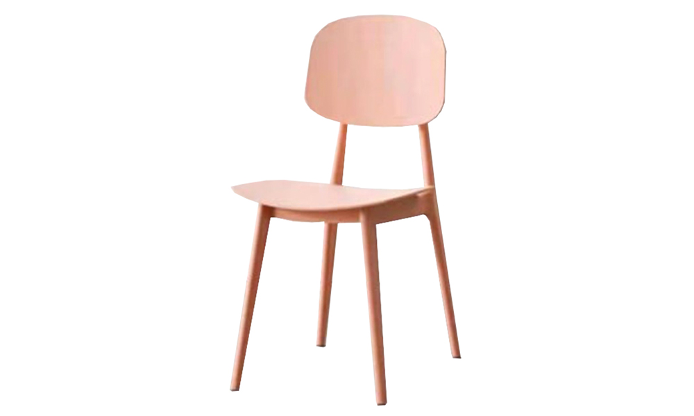 Tekkashop FDDC3833PN Modern Style Dining Chair with ABS Seat in Pink