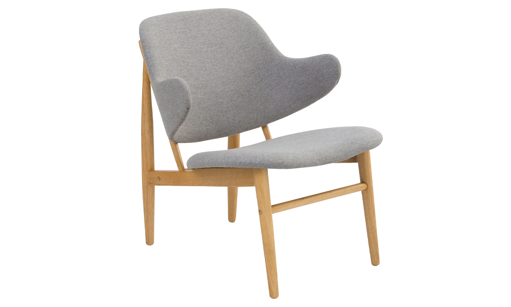 Tekkashop FDLC1083GR Modern Style Fabric Cushion (H73.5cm) Lounge Chair in Light Grey