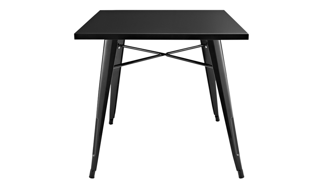 Tekkashop LODT1317B Elegant Design Square Wood Metal Indoor Outdoor Dining Table Meja Makan (80cm)