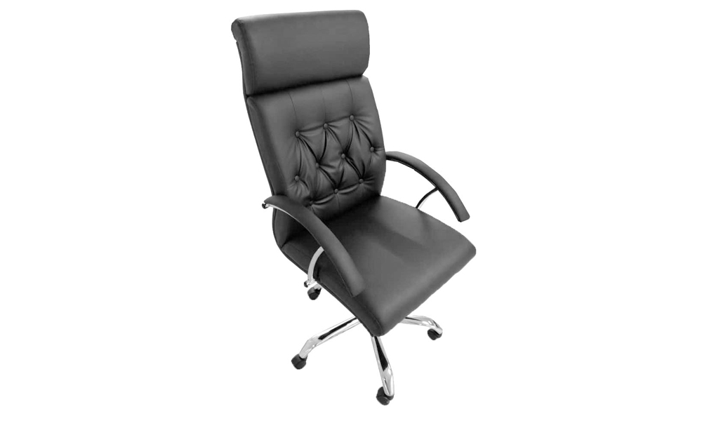 Tekkashop LTOC817BL Luxury Leather Button-Tuff Design Presidential High Back Boss Office Chair