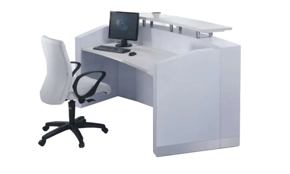 Tekkashop SHRC11314W Premium Superior Style Hotel/Office Reception Counter Table Malaysia in White