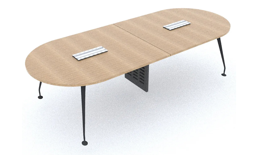 Tekkashop RWOSMA Oval Shaped Boardroom Conference Table Meeting Room Table With Stylish Chrome Mono Legs