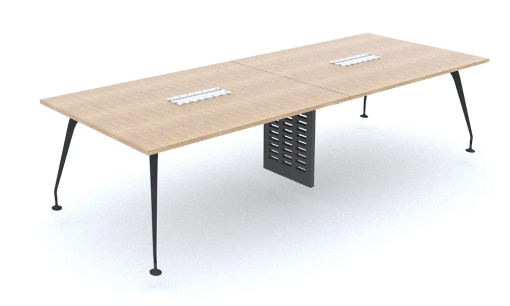Tekkashop RWRCMA Rectangular Boardroom Conference Table Meeting Room Table With Stylish Chrome Mono Legs