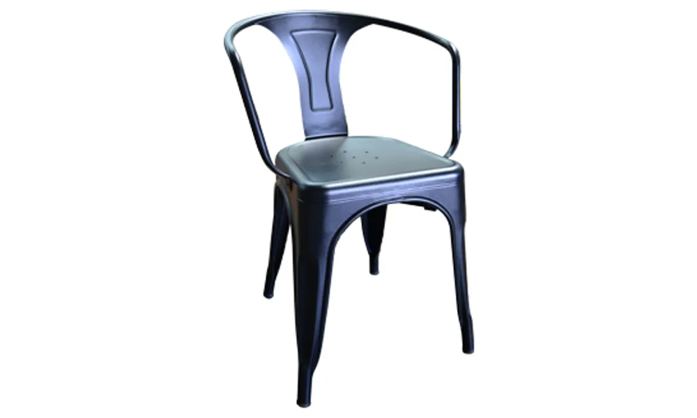 Tekkashop SIDC333 West Industrial Style Stackable Mild Steel Home Restaurant Dining Chair with Armrest in Malaysia