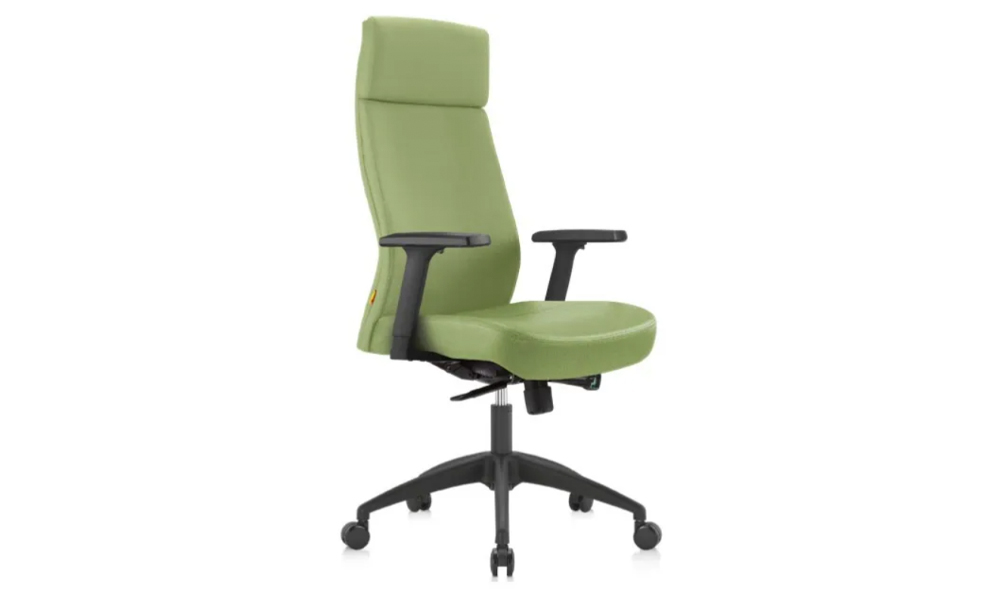 Tekkashop FDOC1234G Modern Ergonomic High Back Fabric and Height Adjustable Office Chair in Green