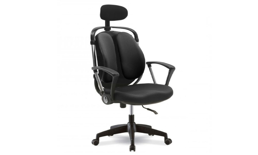 Tekkashop SFOC0702BL Comfortable Home Ergonomic PU Leather Office Chair with Cushion Lumber Support (Kerusi Pejabat)